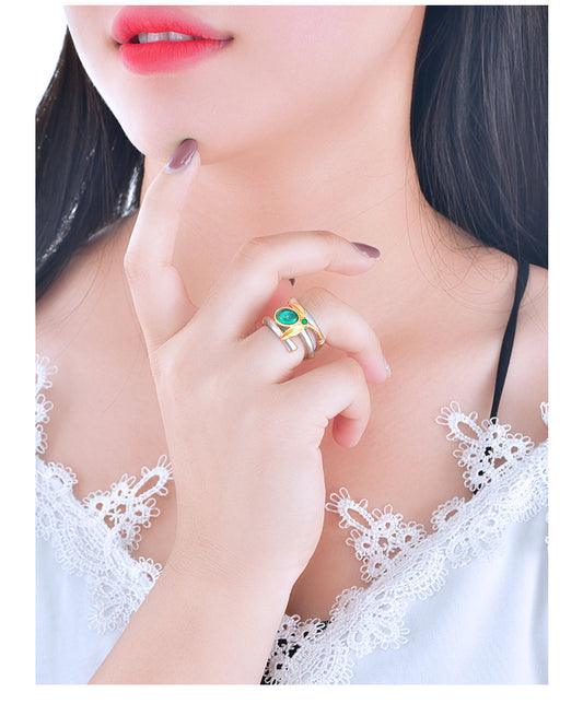 Women's Emerald Elegant Alloy Ring