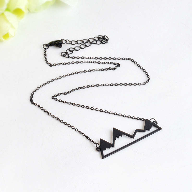 Creative mountain peak hollow necklace
