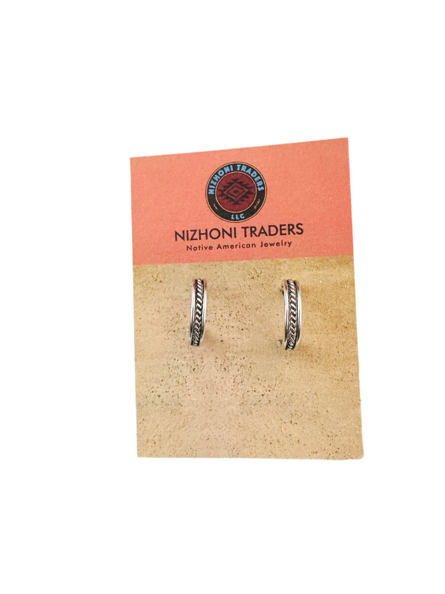 Handcrafted  Hand Stamped Sterling Silver Hoop Earrings