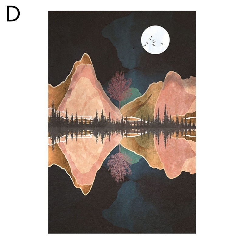 Landscape mountain sunrise canvas painting