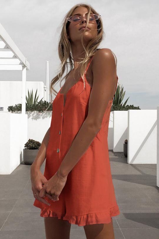 Summer strap ruffle jumpsuit