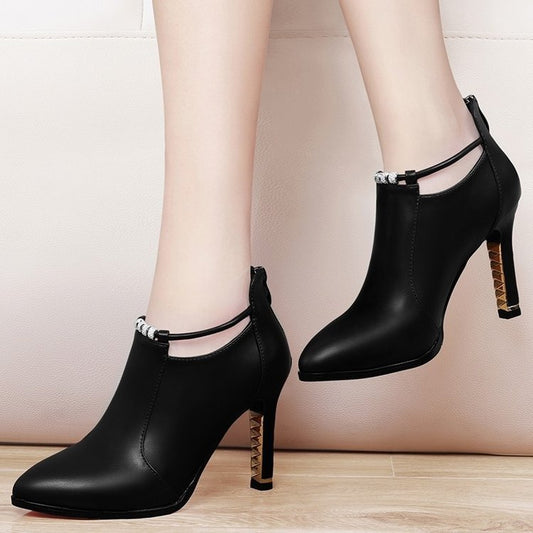 New Autumn Martin Boots Women's Autumn Pointed Toe Short Boots