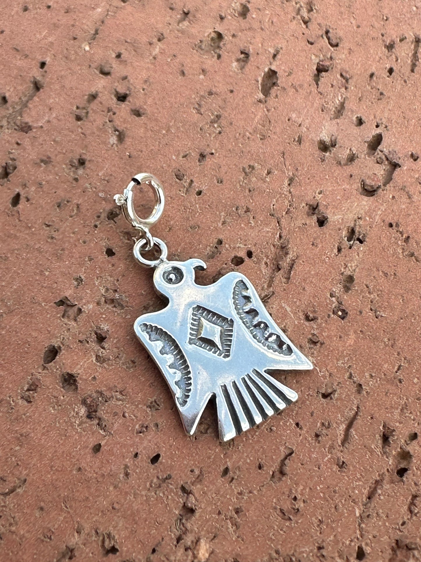 Handcrafted Sterling Silver Thunderbird Charm