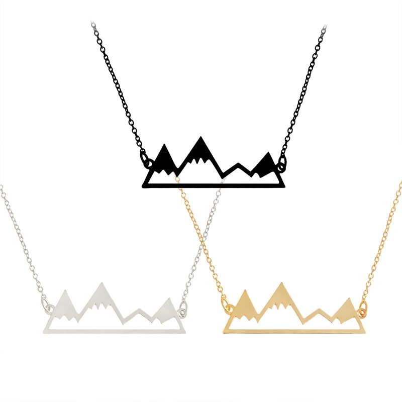Creative mountain peak hollow necklace