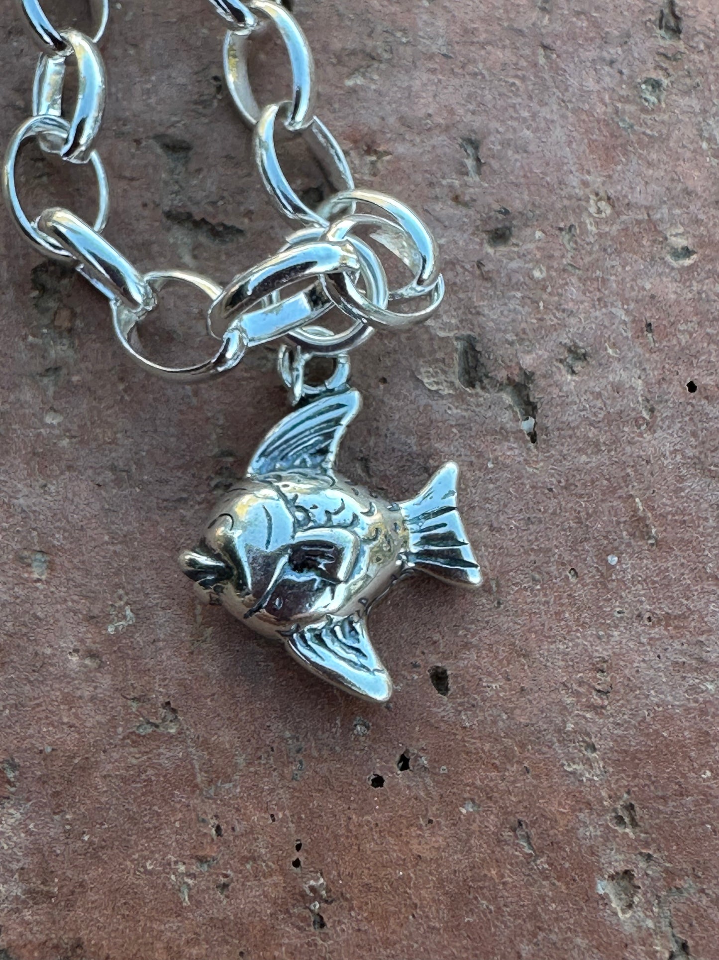 Handcrafted Sterling Silver Fat Fish Charm