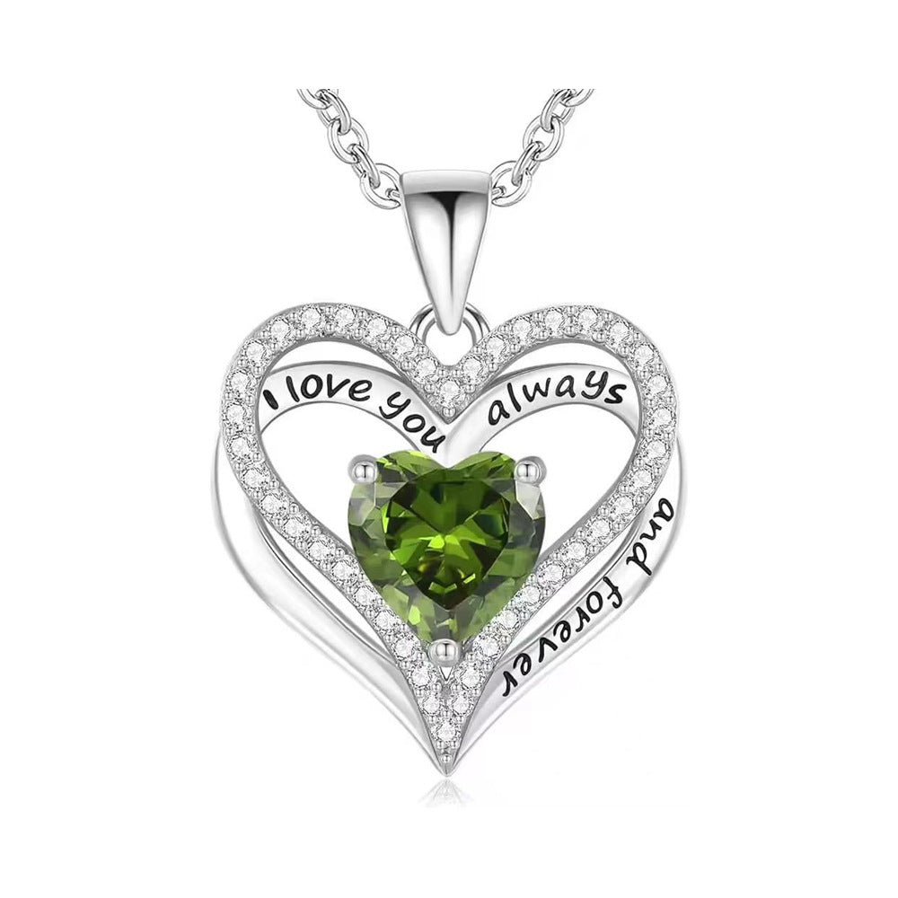 Heart-to-heart Color Double-layer Pendant Necklace