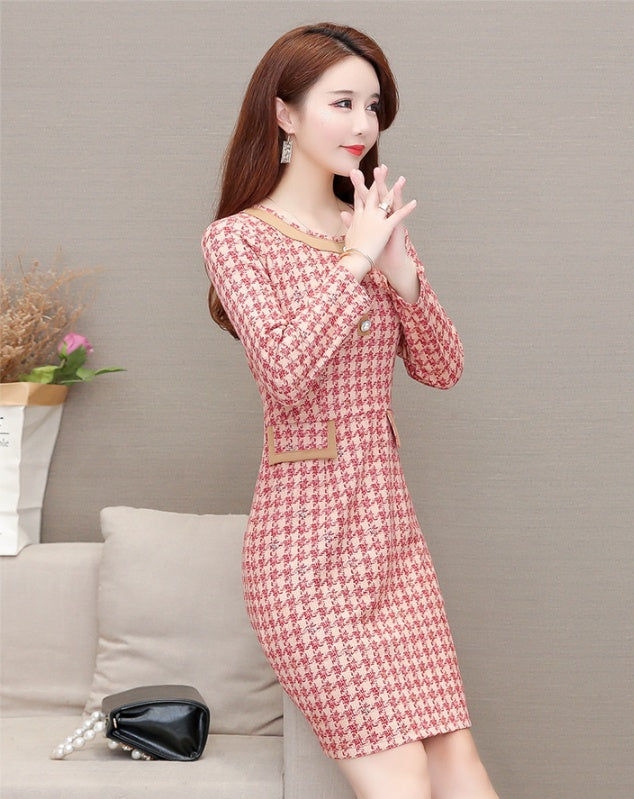 Early Autumn Plus Size Knitted Dress Women's Autumn Clothing