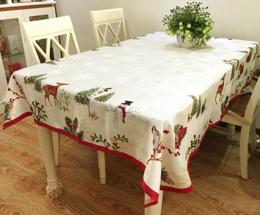 European Pastoral New Year Spring Festival Christmas Deer Round Table Rectangular Table Cloth