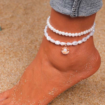 Jewelry Light Luxury High-grade Decorated Pearls Shell Anklet