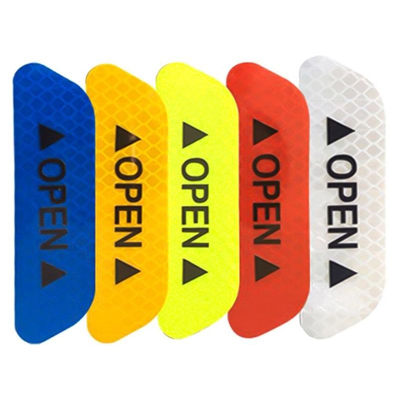 4Pcs/Set Car Door Stickers Car OPEN Reflective Tape Warning Mark Anti-Collision Universal Safety Reflective Open Notice Bicycle Car Door Stickers DIY Car Open Reflective Tape Warning Mark Reflective Open Notice Bicycle Accessories Car Decoration