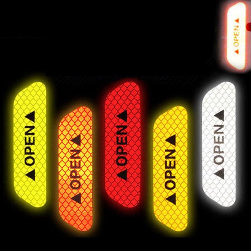 4Pcs/Set Car Door Stickers Car OPEN Reflective Tape Warning Mark Anti-Collision Universal Safety Reflective Open Notice Bicycle Car Door Stickers DIY Car Open Reflective Tape Warning Mark Reflective Open Notice Bicycle Accessories Car Decoration