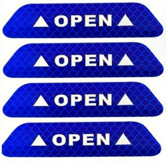 4Pcs/Set Car Door Stickers Car OPEN Reflective Tape Warning Mark Anti-Collision Universal Safety Reflective Open Notice Bicycle Car Door Stickers DIY Car Open Reflective Tape Warning Mark Reflective Open Notice Bicycle Accessories Car Decoration