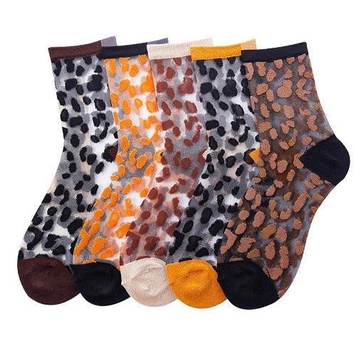 5 Pairs Young Girl Funny Cute Fashion Colorful Candy Dot Red Lips Wave Socks Sweet Women Thin Summer Ankle Crystal Sheer Socks For Women