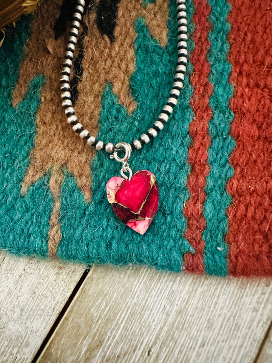 Handcrafted & Hand Carved Rose Dahlia Heart Charm