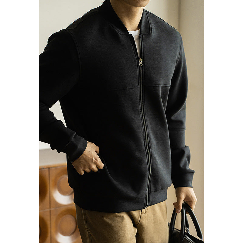 Heavy Japanese Cotton Baseball Collar Loose Zip Coat