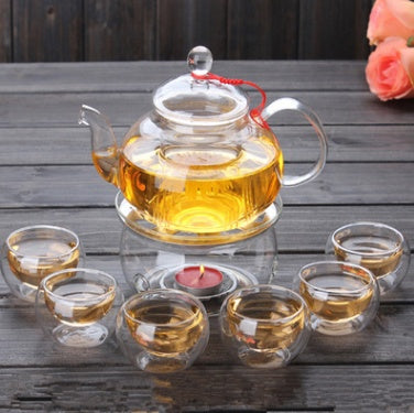 Heat-resistant Glass Set Of Herbal Tea Manufacturers Manufacturers Special Wholesale Flower Teapot With Filter Kung Fu Tea Gift Set