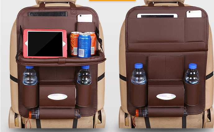 Car seat storage bag multi-function car dining table and chair back storage bag backrest hanging bag car interior decoration supplies