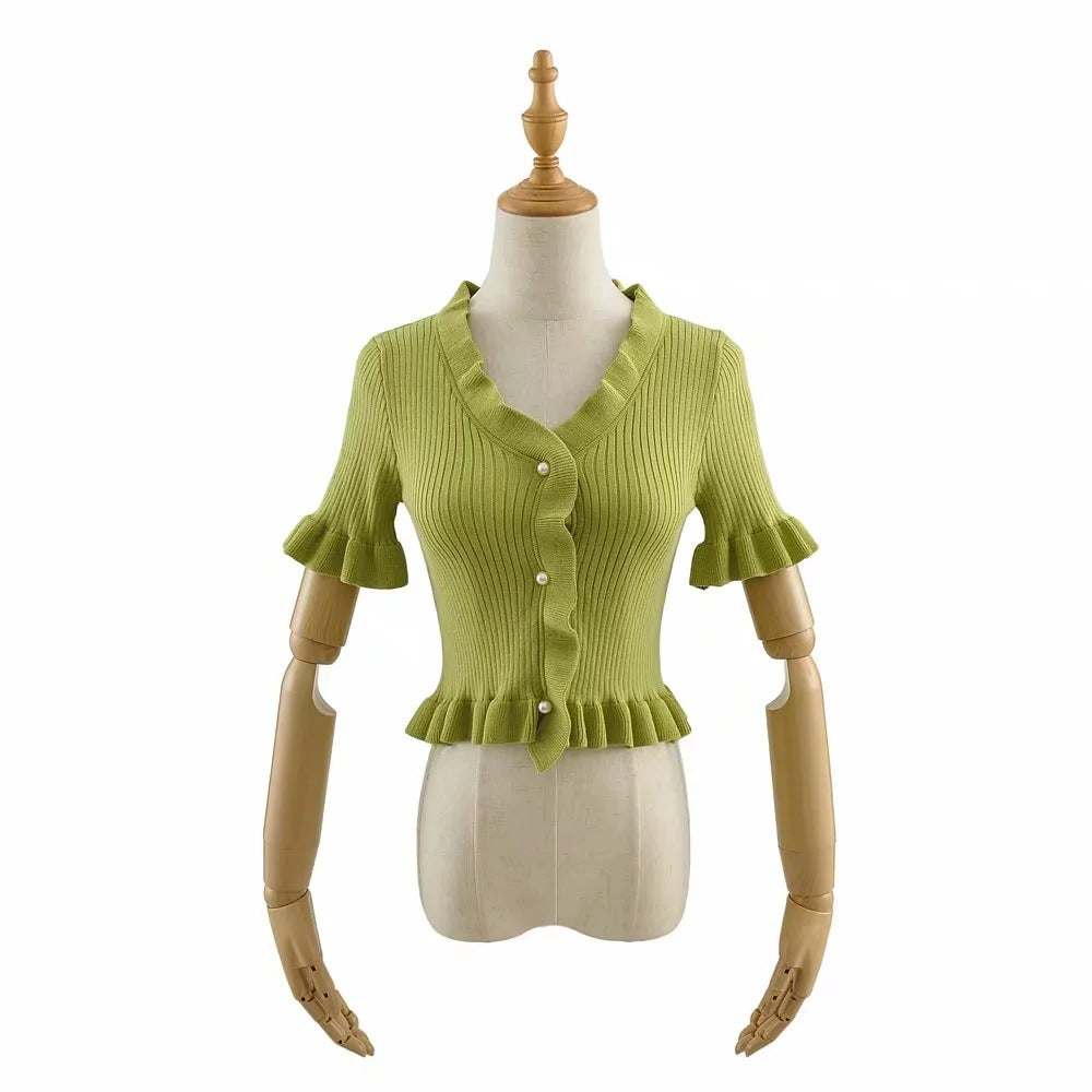 Summer women's ruffled cardigan