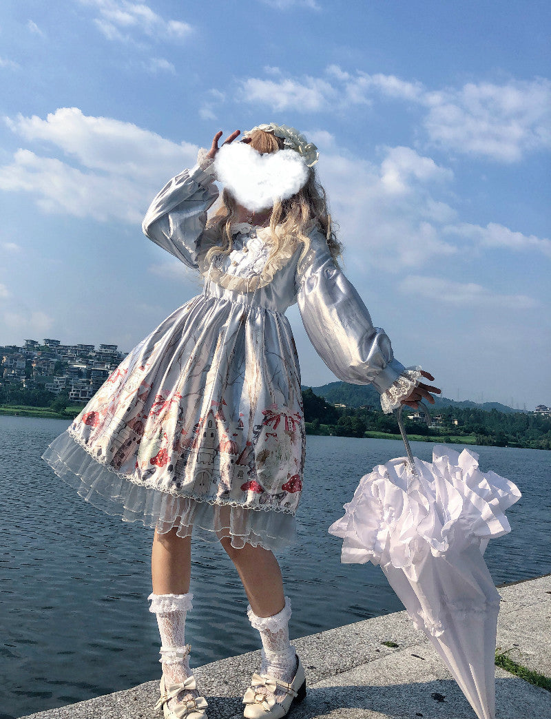 Dress Autumn Fairy Tale Op Long-sleeved Dress Reflective Spring And Autumn