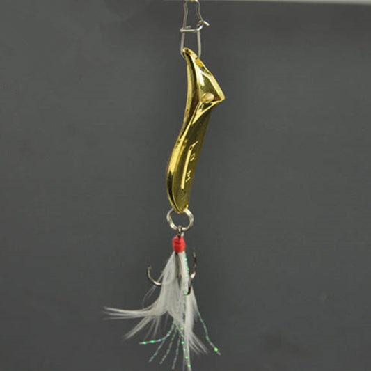 Sequins fishing feather bait hook metal bait