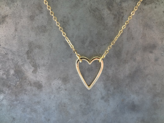 Geometric Peach Heart Diamond Hexagonal Circle Women's Necklace