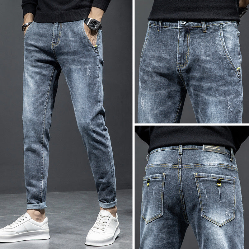 Autumn Men's Jeans Slim Feet