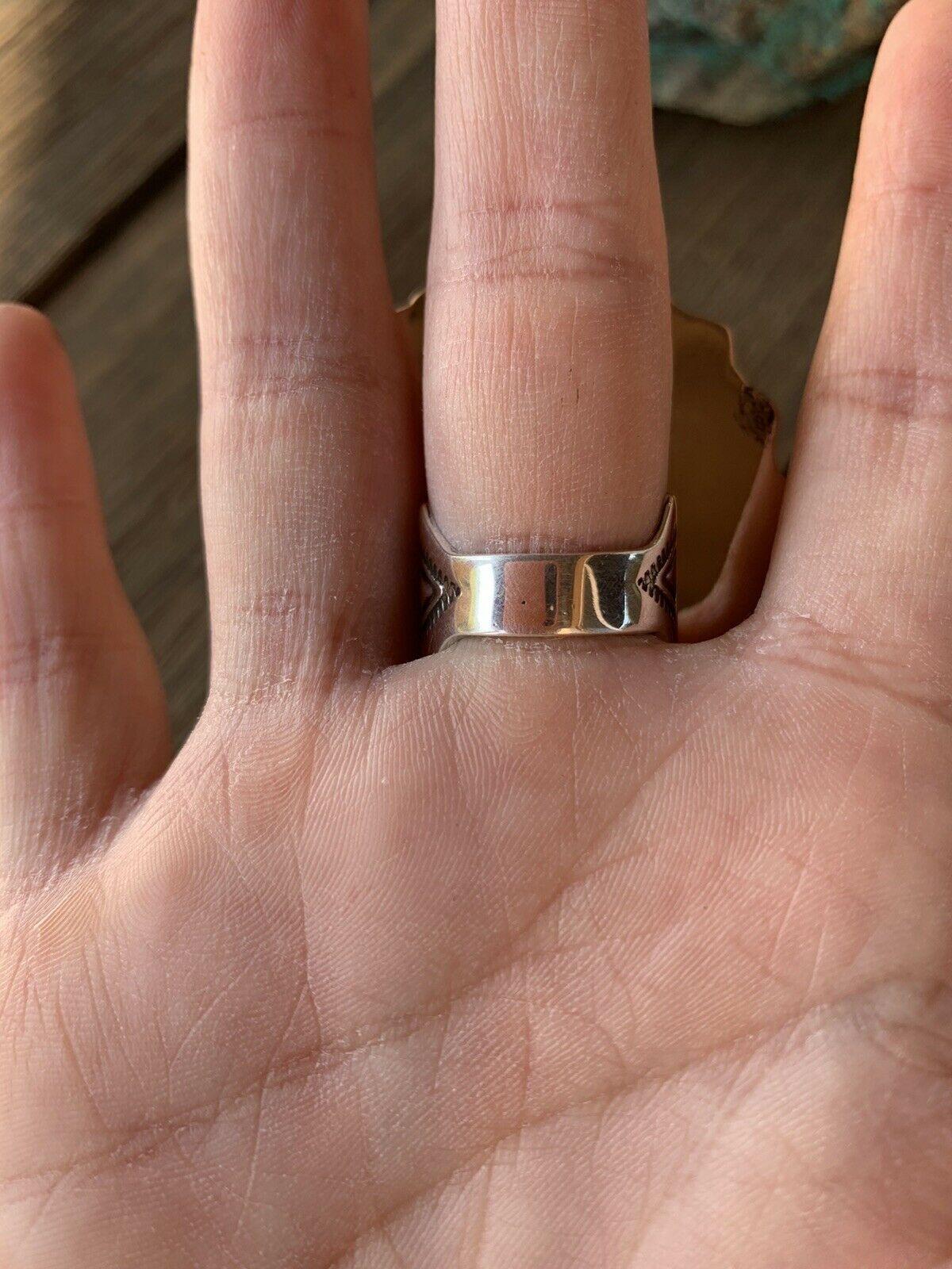 Handcrafted Sleeping Beauty Turquoise & Bumble Bee Statement Ring Size 7.25