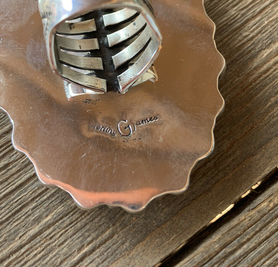 Handcrafted Sleeping Beauty Turquoise & Bumble Bee Statement Ring Size 7.25