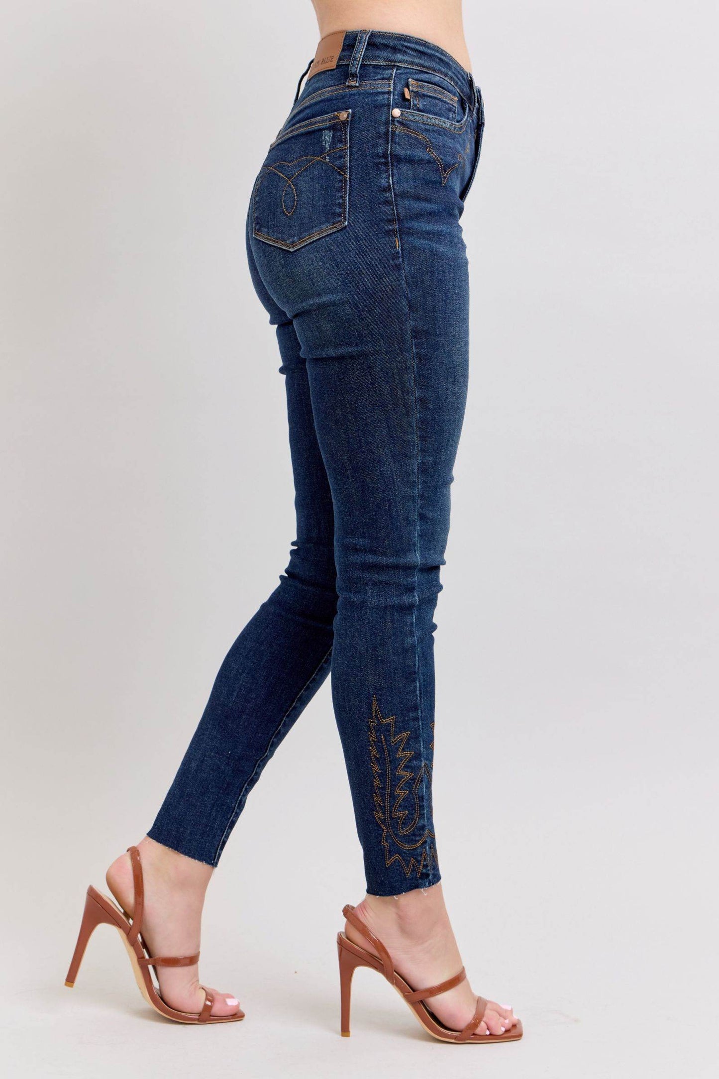 Judy Blue Full Size Embroidered High Rise Skinny Jeans Plus Size