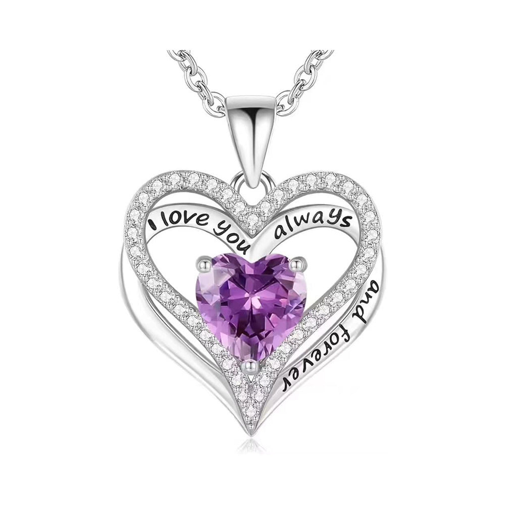 Heart-to-heart Color Double-layer Pendant Necklace