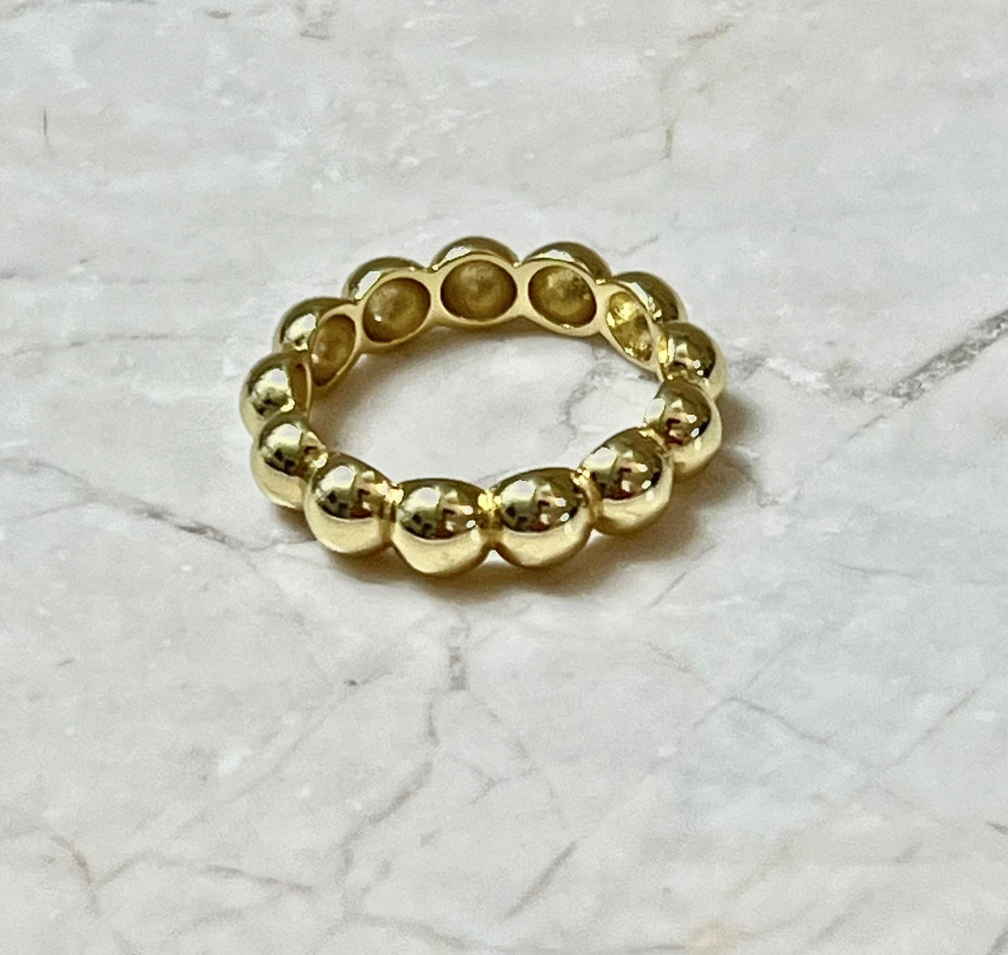 14k Gold Plated Sterling Silver Chunky Bubble Ring Size 6