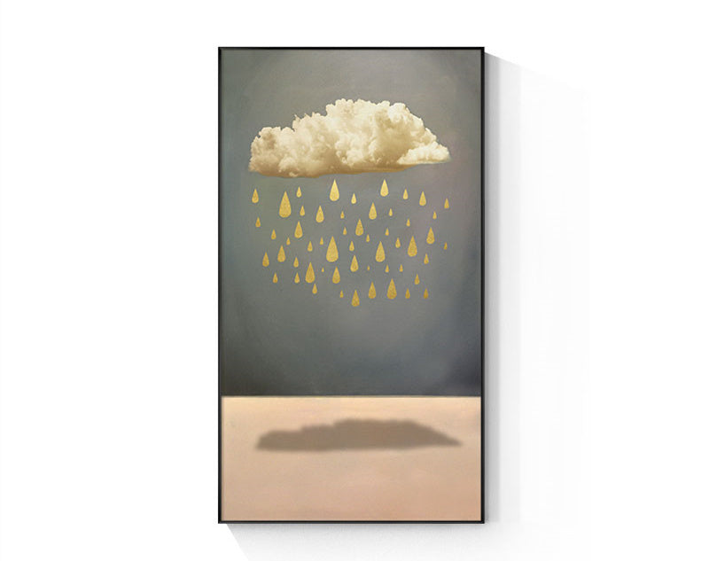 Golden Boat Canvas Poster Abstract Nature Landscape Painting