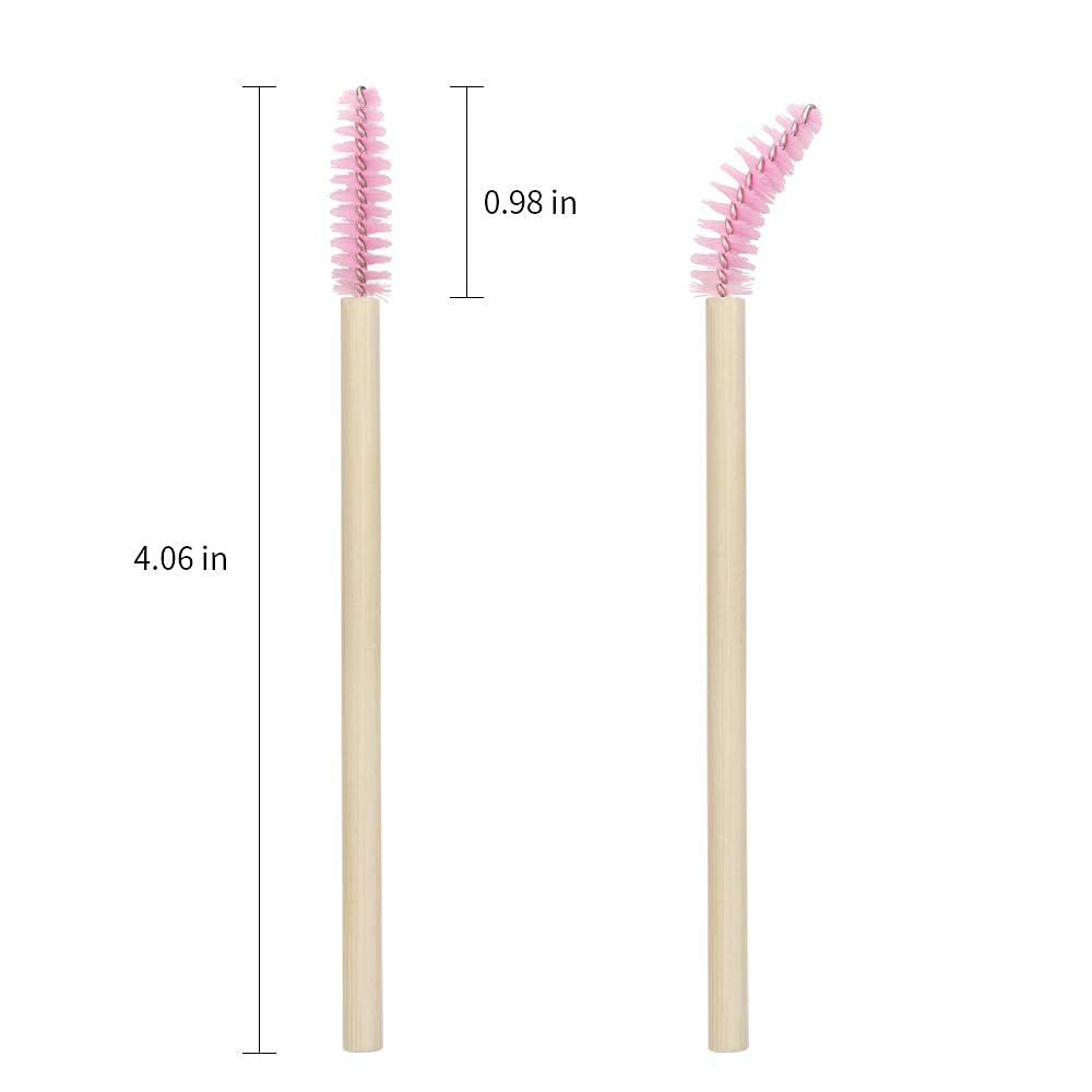 100-Pack Disposable Bamboo Stick Mascara Wands – Eco-Friendly & Convenient