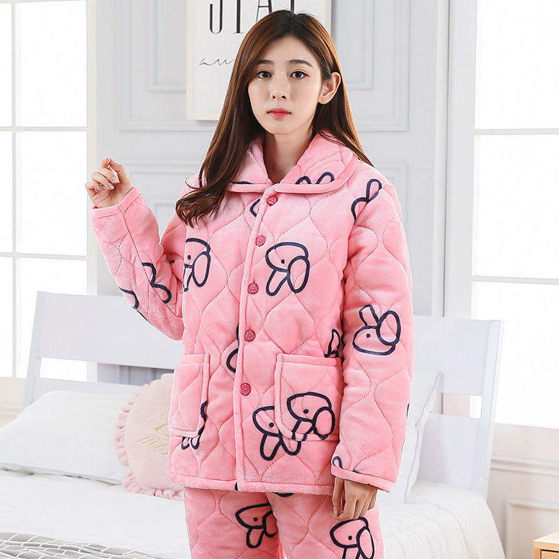 Women's Pajamas Winter Thickened Three Layers In Winter