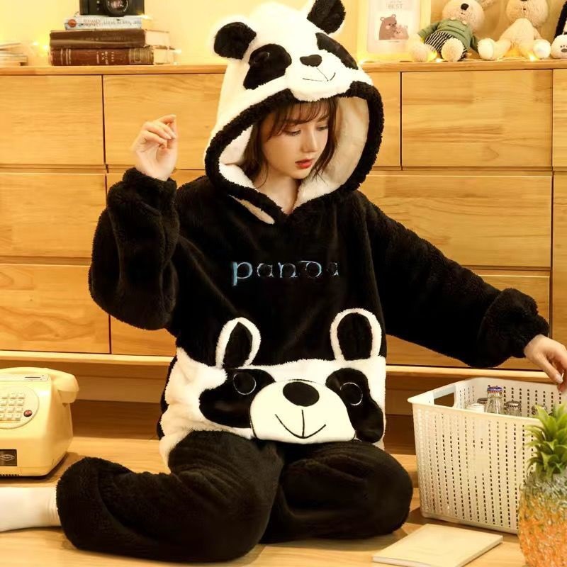 Coral Fleece Winter Warm Homewear Suit