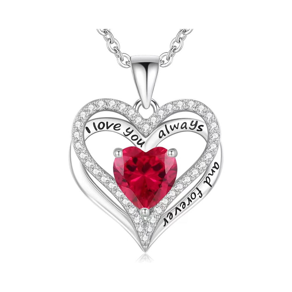 Heart-to-heart Color Double-layer Pendant Necklace