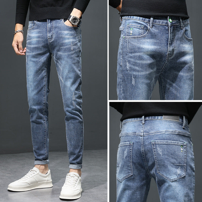 Autumn Men's Jeans Slim Feet