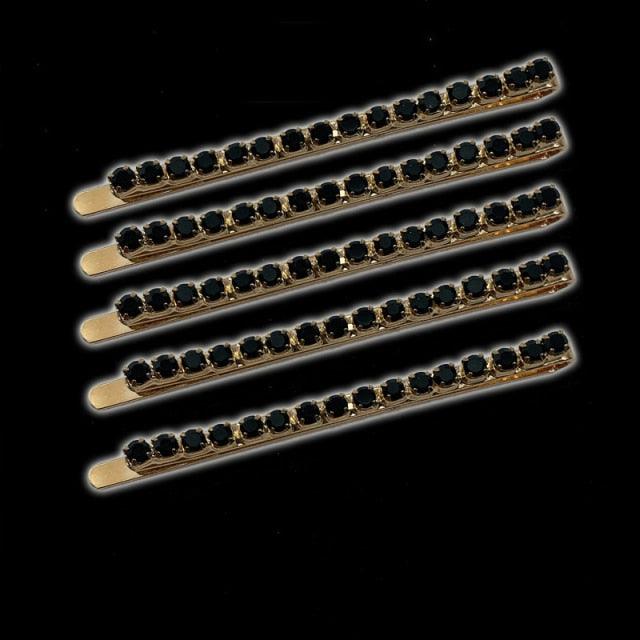 5PCS Fashion Bling Crystal Rhinestones Hair Clips Women Hairpins Metal Barrettes Hair Styling Tools Accessories Headdress Gorgeous Hair Accessories For Women