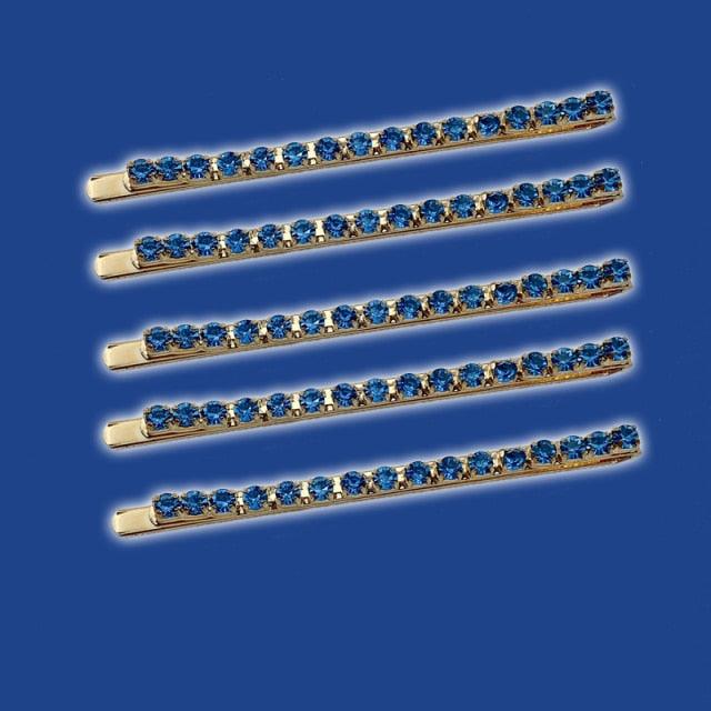 5PCS Fashion Bling Crystal Rhinestones Hair Clips Women Hairpins Metal Barrettes Hair Styling Tools Accessories Headdress Gorgeous Hair Accessories For Women
