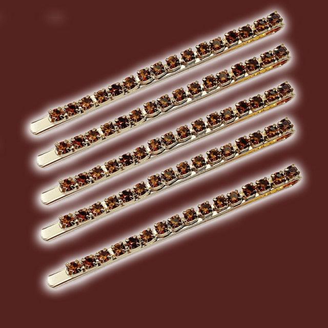 5PCS Fashion Bling Crystal Rhinestones Hair Clips Women Hairpins Metal Barrettes Hair Styling Tools Accessories Headdress Gorgeous Hair Accessories For Women