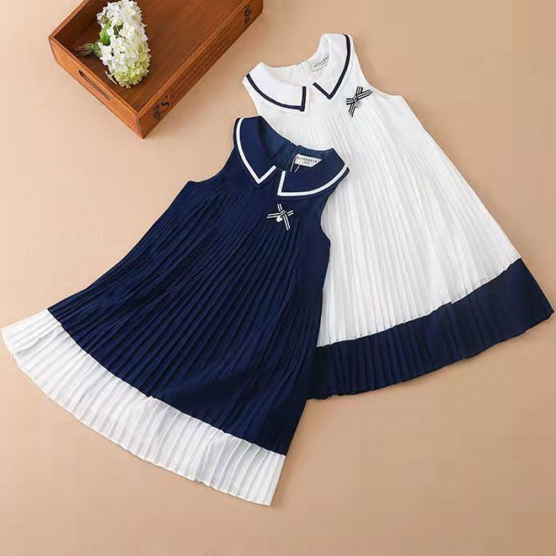 Summer Medium And Large Children's Summer Pleated Skirt