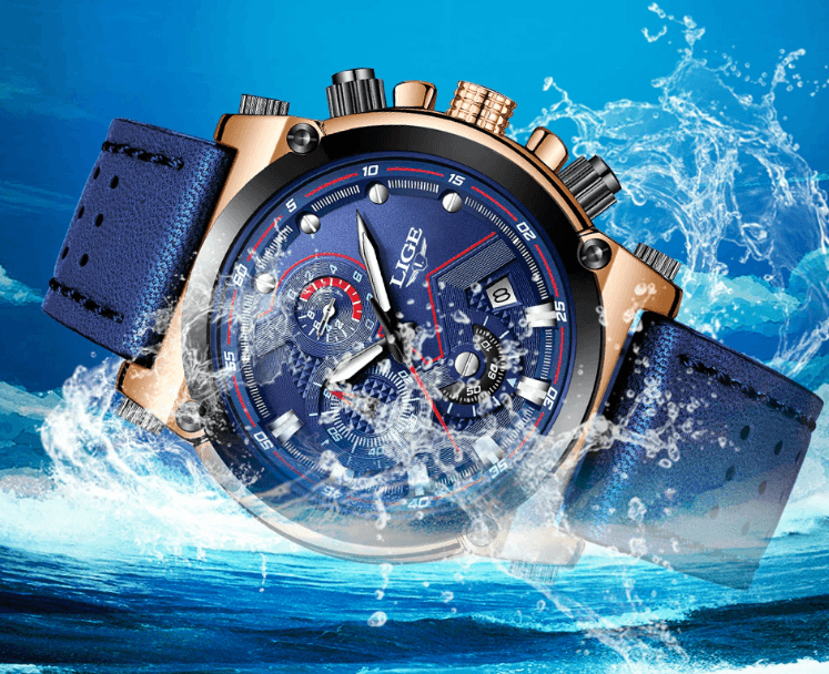 Men's Waterproof Modern Watch With Leather Belts, Stainless Steel Case Excellent Look Perfect Gift