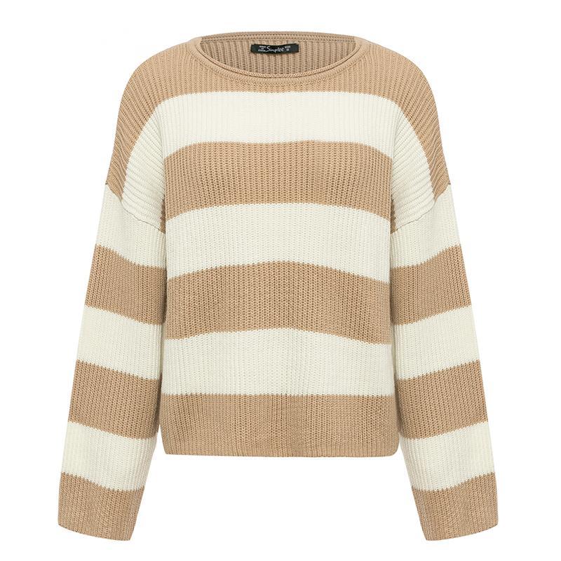 Autumn and winter pullover sweater stripes