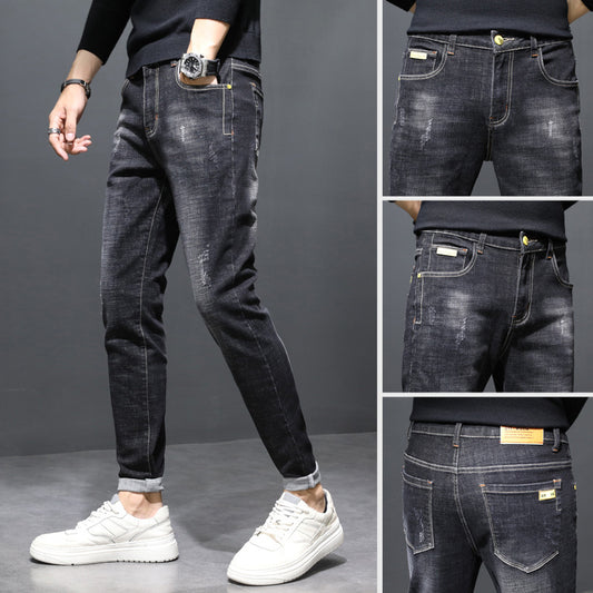 Autumn Men's Jeans Slim Feet