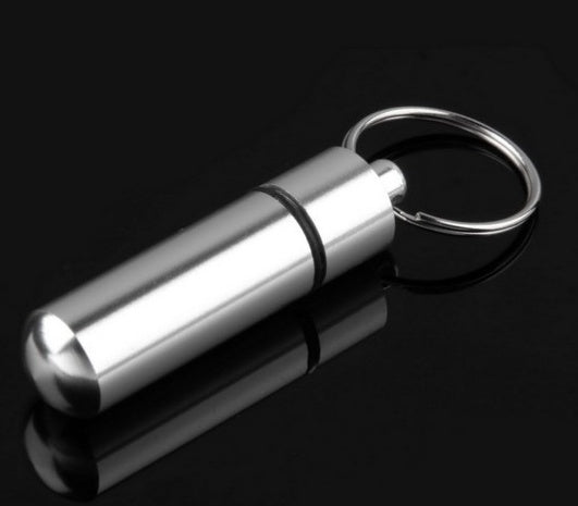 10g drug storage box with key ring small medicine box sealed cartridge waterproof aluminum alloy