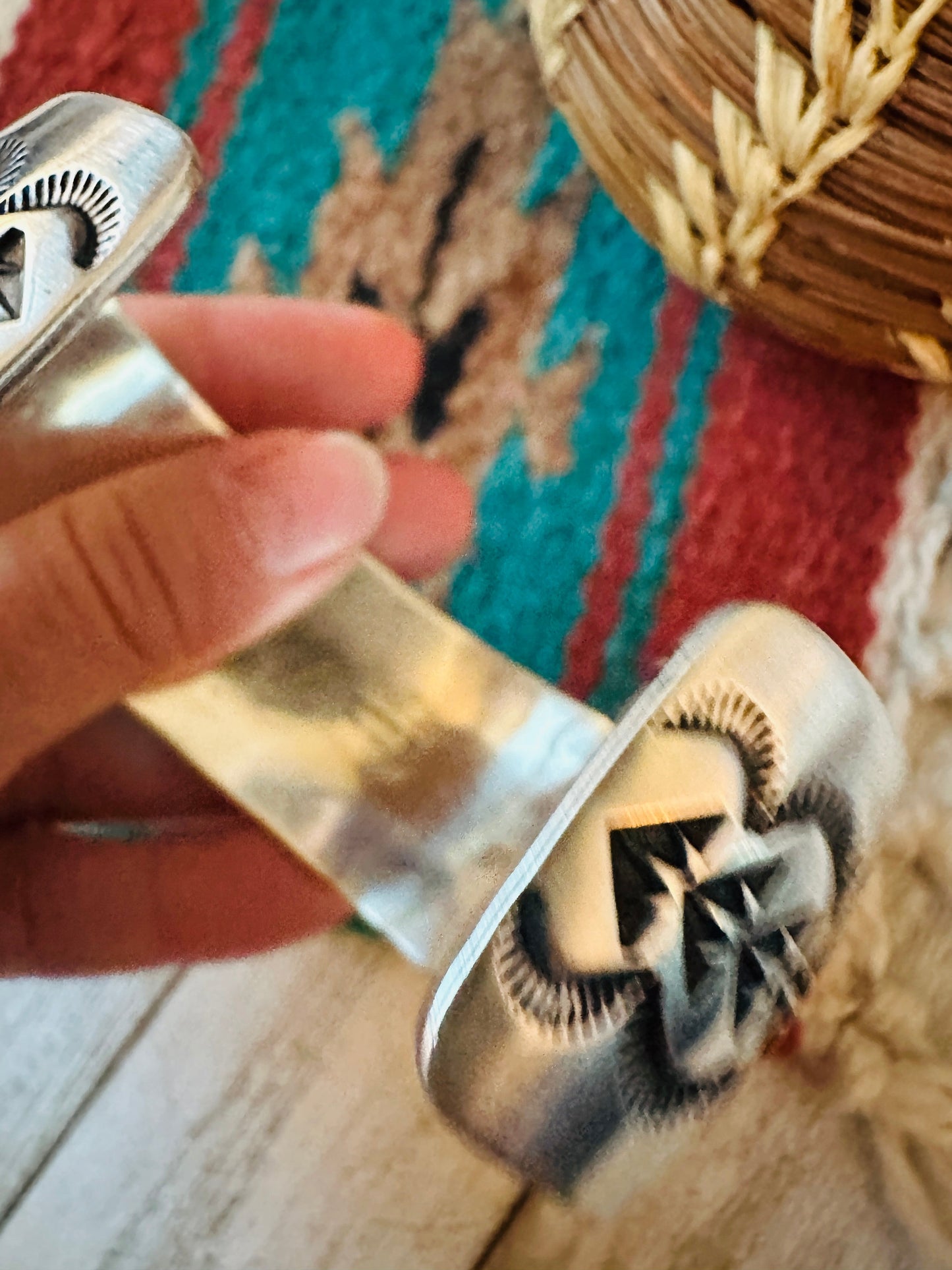 Handcrafted & Hand Stamped Sterling Silver Cuff Bracelet