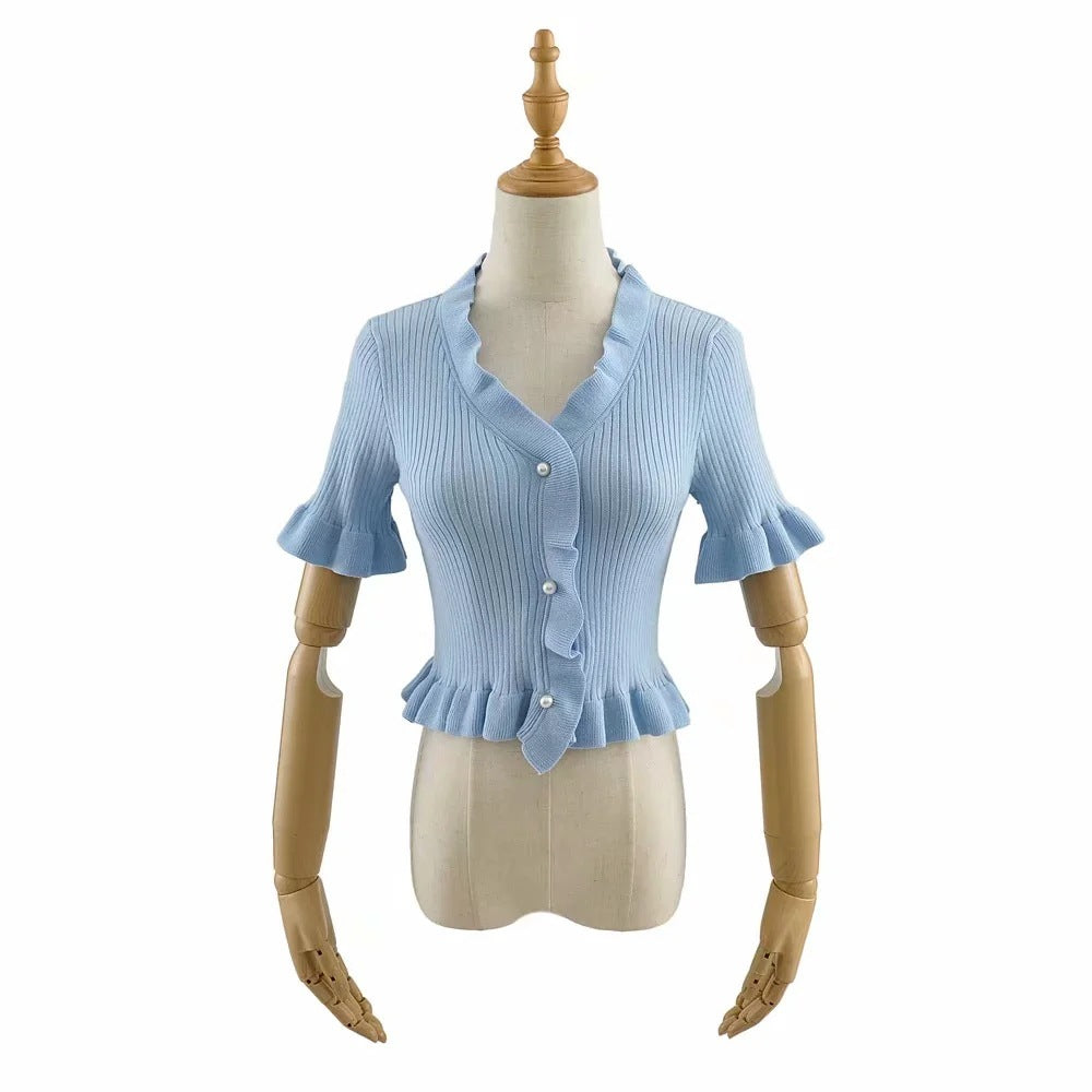 Summer women's ruffled cardigan