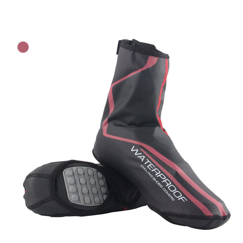 Factory PU Windproof Waterproof Shoes Set Lock Shoe Cover Winter Warm Fabric Mountain Bike Riding Waterproof Shoe Cover