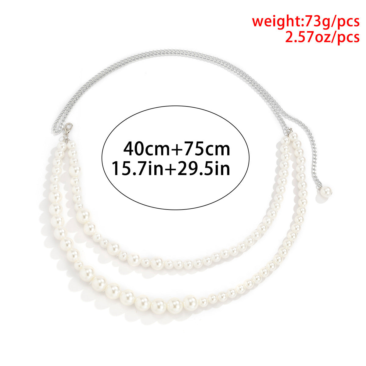 Trendy Bikini Size Beads Chain Multilayer  Pearls