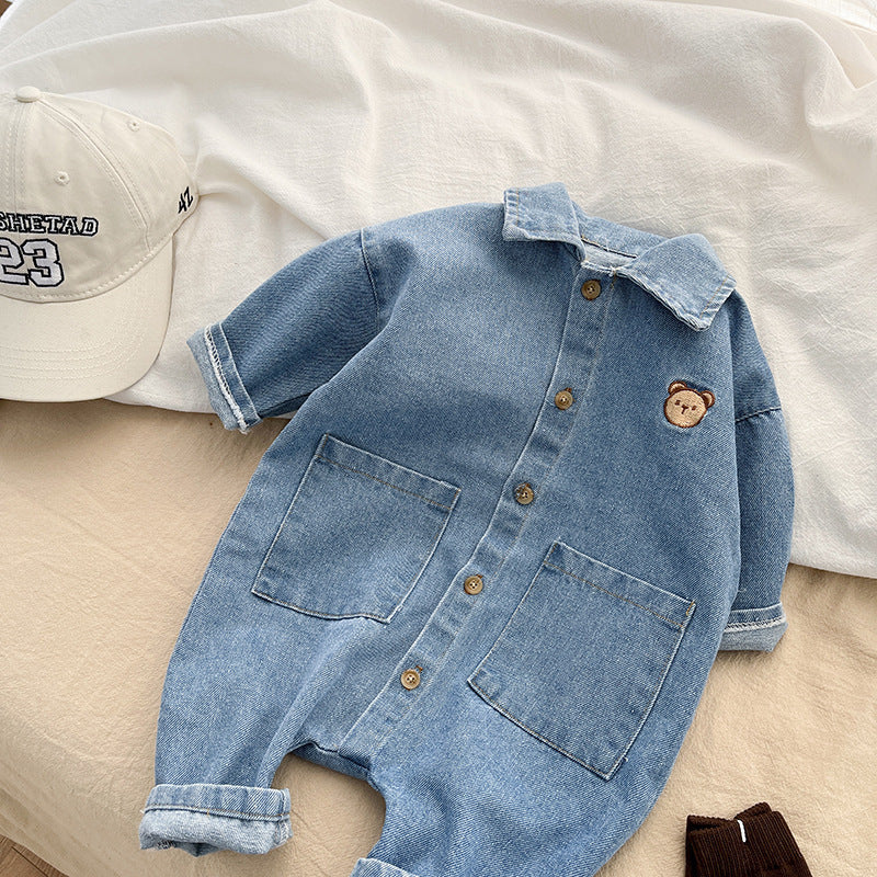 Spring And Autumn Denim Jumpsuit Infant Spring